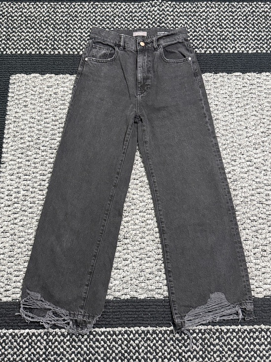 DL1961 Denim - DL1961 Hepburn Wide Leg Jeans Women’s 25 High Rise Distressed Hem Premium Denim